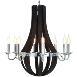 Kensington Townhouse Black 8 Bulb Curved Chandelier