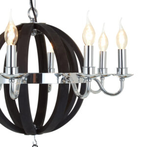 Kensington Townhouse Black 8 Bulb Orb Chandelier