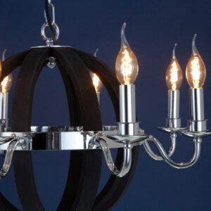Kensington Townhouse Black 8 Bulb Orb Chandelier