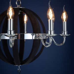 Kensington Townhouse Black 8 Bulb Orb Chandelier