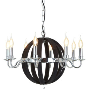 Kensington Townhouse Black 8 Bulb Orb Chandelier