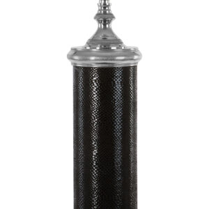 Canon Black Leather Floor Lamp