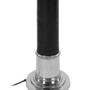 Canon Black Leather Floor Lamp