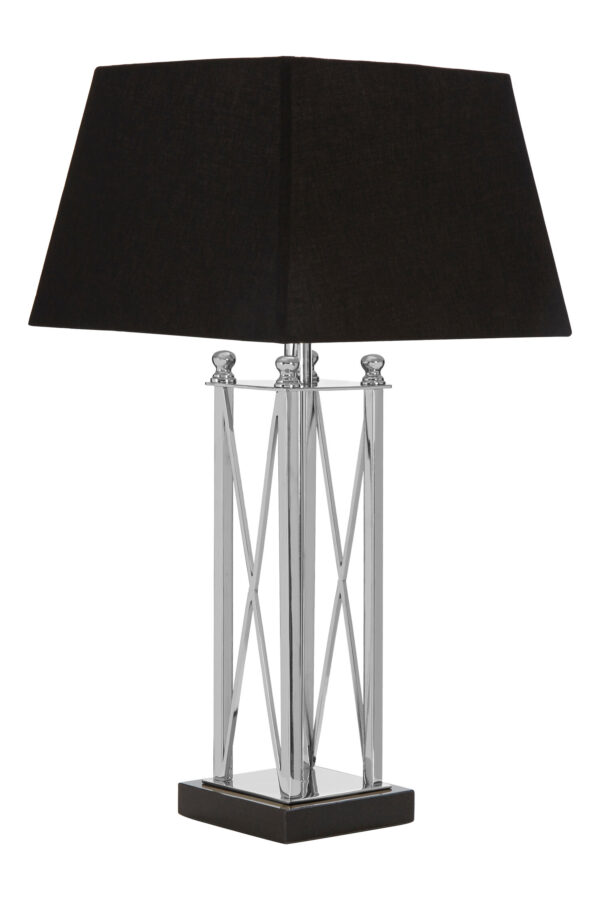 Hoffmann Nickel Finish and Black Shade Table Lamp