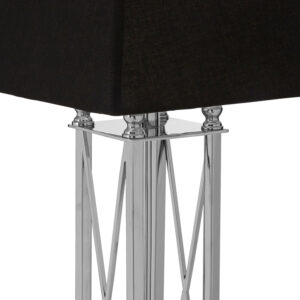 Hoffmann Nickel Finish and Black Shade Table Lamp