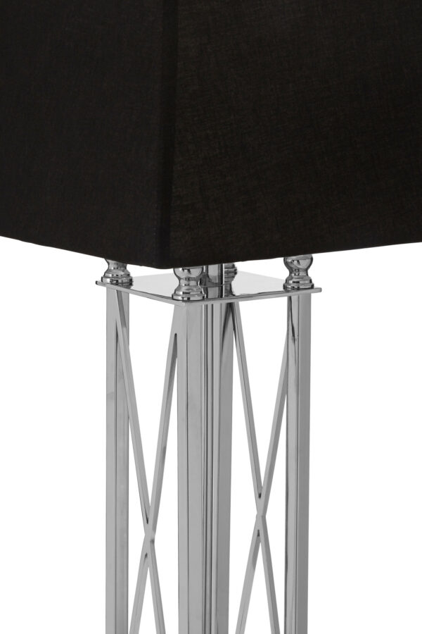 Hoffmann Nickel Finish and Black Shade Table Lamp