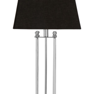 Hoffmann Nickel Finish and Black Shade Table Lamp