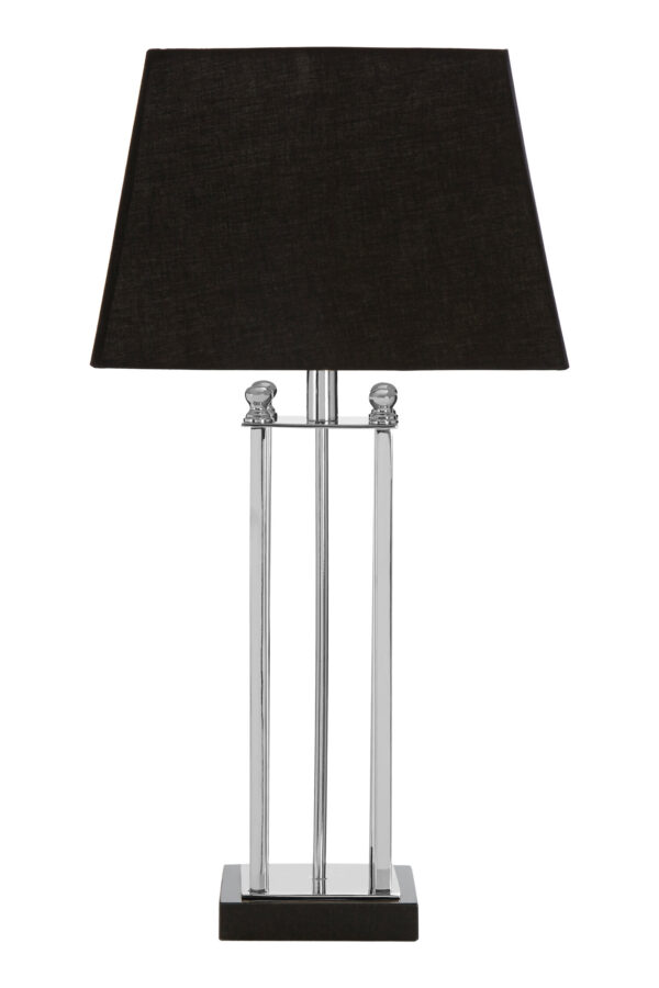 Hoffmann Nickel Finish and Black Shade Table Lamp