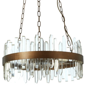 Lustra Acrylic Chandelier with Copper Band