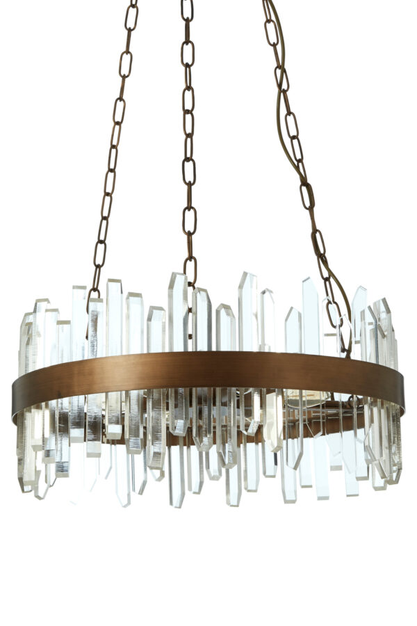 Lustra Acrylic Chandelier with Copper Band