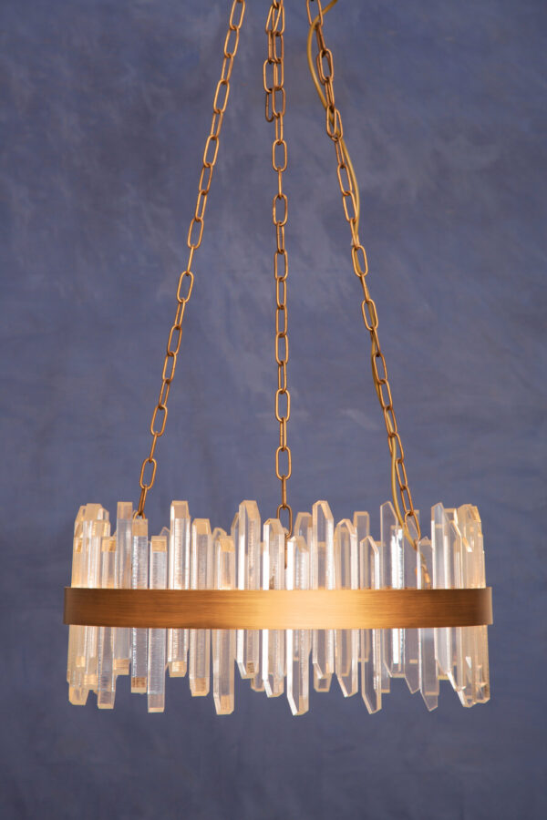 Lustra Acrylic Chandelier with Copper Band