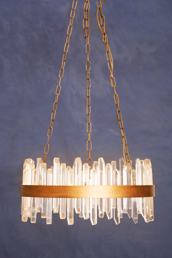 Lustra Acrylic Chandelier with Copper Band