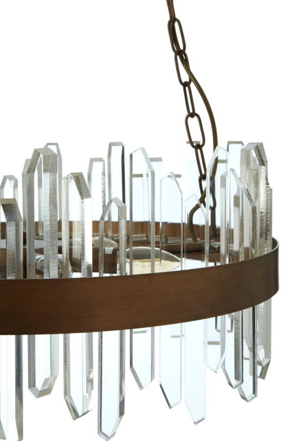 Lustra Acrylic Chandelier with Copper Band