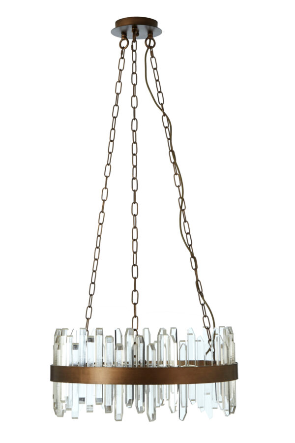Lustra Acrylic Chandelier with Copper Band