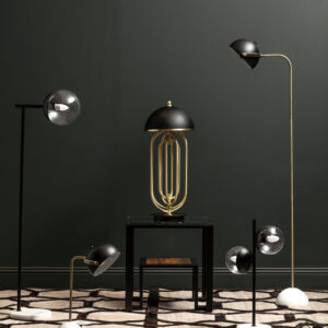 Metropolis Table Lamp With Black Shade