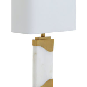 Edith Table Lamp in White Marble and Gold