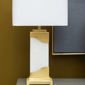 Edith Table Lamp in White Marble and Gold