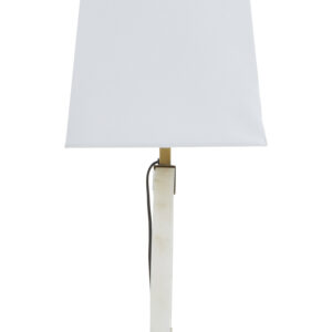 Elora Circular Marble Table Lamp with Ivory Shade