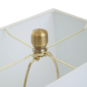 Elora Circular Marble Table Lamp with Ivory Shade