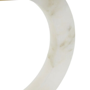 Elora Circular Marble Table Lamp with Ivory Shade
