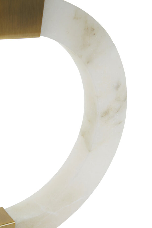 Elora Circular Marble Table Lamp with Ivory Shade