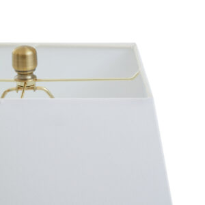 Elora Circular Marble Table Lamp with Ivory Shade
