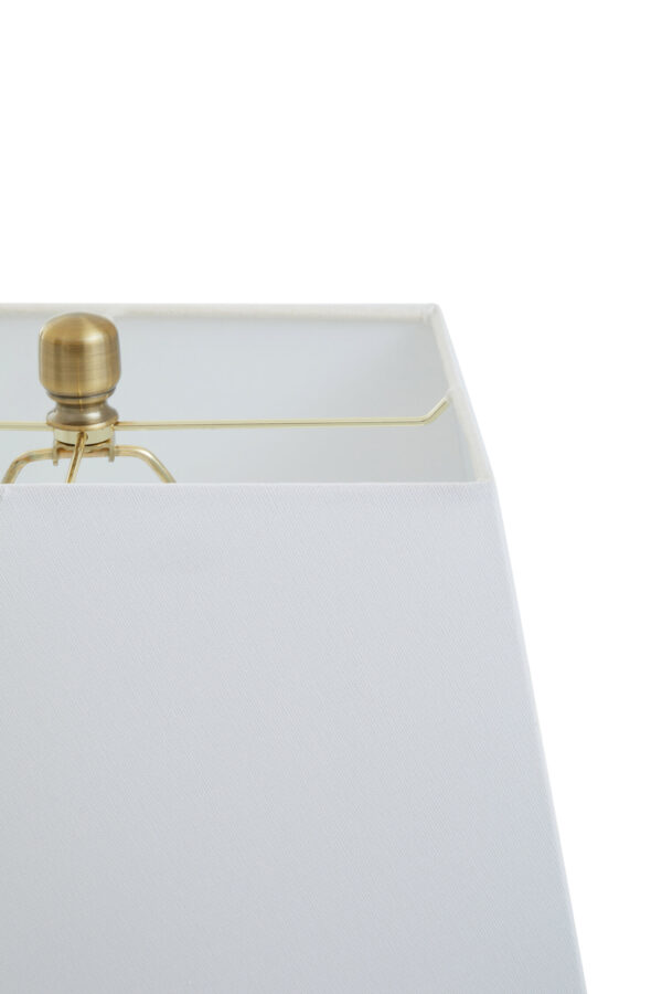 Elora Circular Marble Table Lamp with Ivory Shade