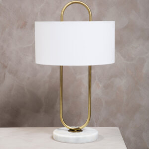 Nolan White Fabric Shade Table Lamp