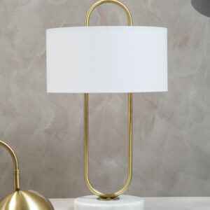 Nolan White Fabric Shade Table Lamp