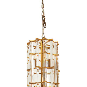Karli Brass Finish Small Vertical Pendant Light