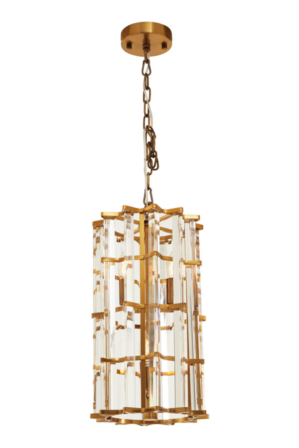Karli Brass Finish Small Vertical Pendant Light