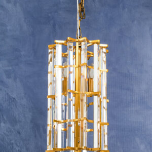 Karli Brass Finish Small Vertical Pendant Light