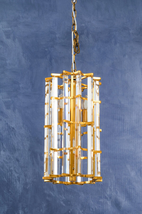 Karli Brass Finish Small Vertical Pendant Light
