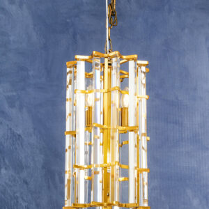 Karli Brass Finish Small Vertical Pendant Light
