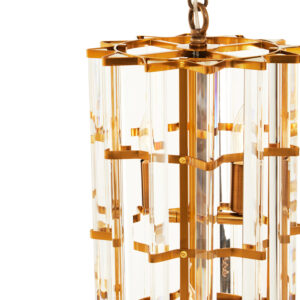 Karli Brass Finish Small Vertical Pendant Light