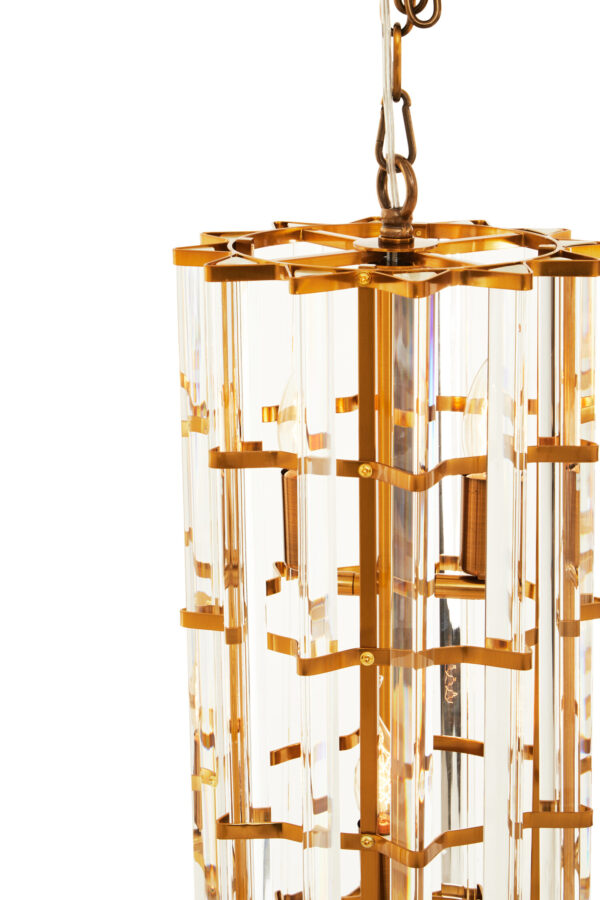 Karli Brass Finish Small Vertical Pendant Light