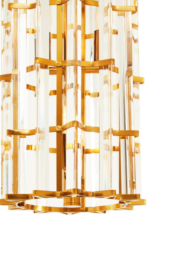 Karli Brass Finish Small Vertical Pendant Light