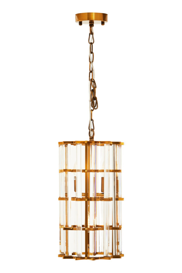 Karli Brass Finish Small Vertical Pendant Light