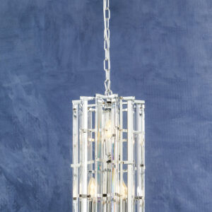 Karli Chrome Finish Small Vertical Pendant Light