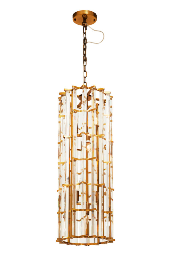 Karli Brass Finish Vertical Large Pendant Light