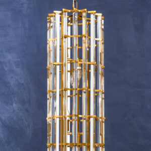 Karli Brass Finish Vertical Large Pendant Light