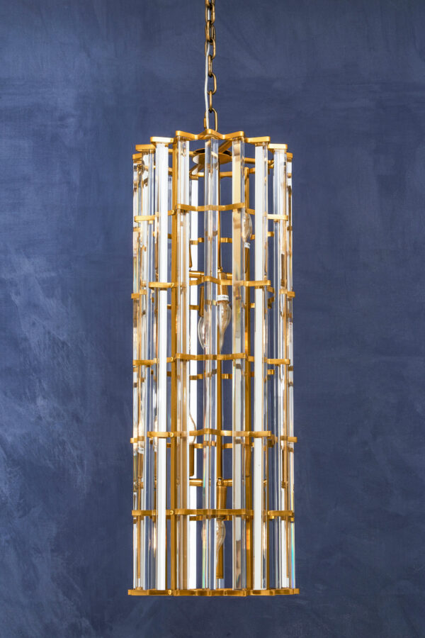 Karli Brass Finish Vertical Large Pendant Light