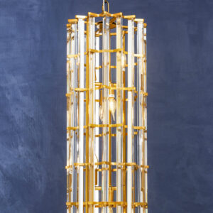 Karli Brass Finish Vertical Large Pendant Light