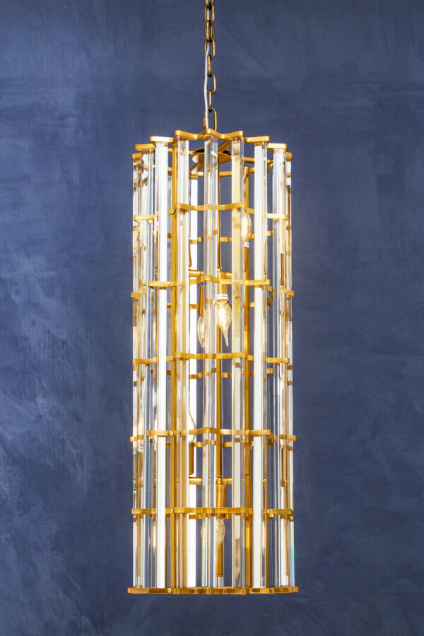 Karli Brass Finish Vertical Large Pendant Light