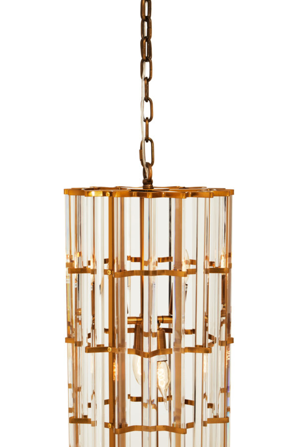 Karli Brass Finish Vertical Large Pendant Light