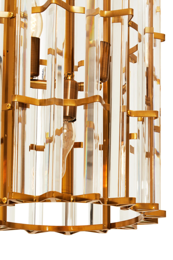 Karli Brass Finish Vertical Large Pendant Light