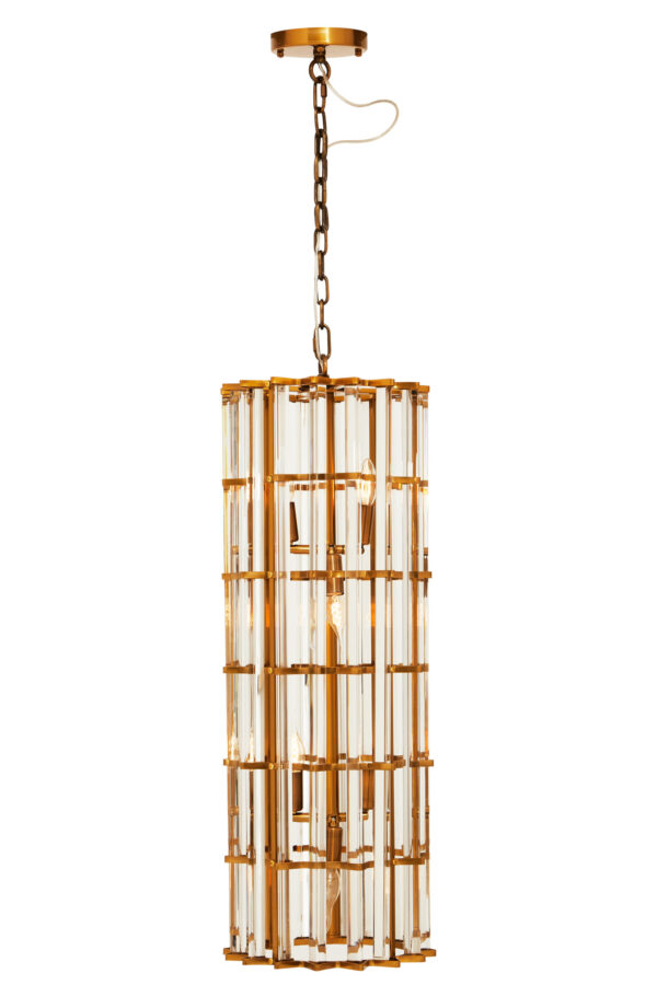 Karli Brass Finish Vertical Large Pendant Light