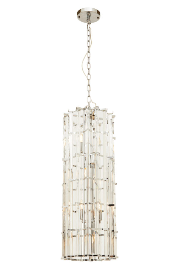 Karli Glass And Chrome Finish Large Vertical Pendant Light