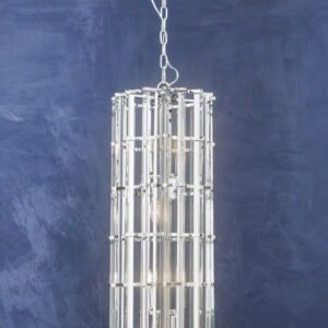 Karli Glass And Chrome Finish Large Vertical Pendant Light