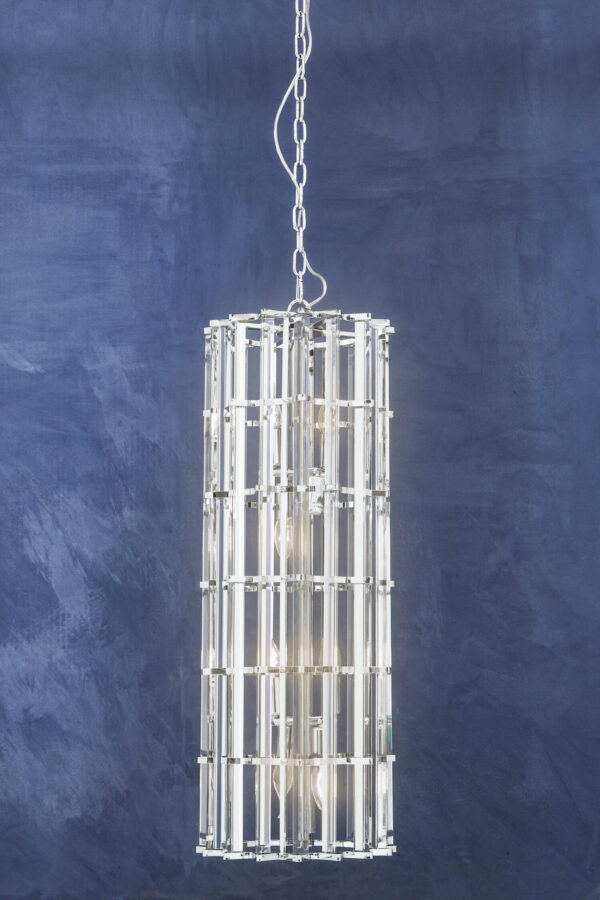 Karli Glass And Chrome Finish Large Vertical Pendant Light